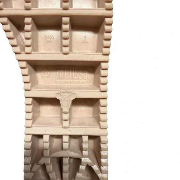 Melissa Puzzle Women 39/US 8 Peep Toe Platform Shoe Black Pink Soles Sustainable - Picture 11 of 12